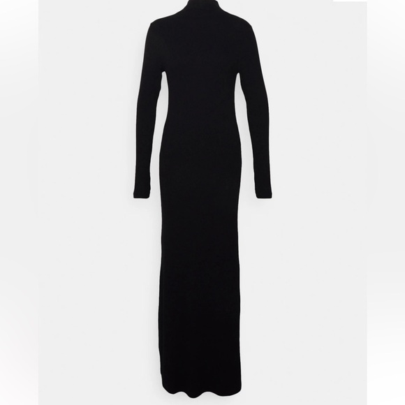 New Aligne.Co Gemma Black ribbed maxi dress circle open back form fitting - Picture 6 of 13